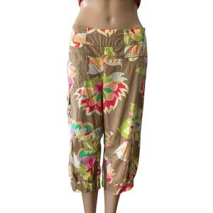Oilily Floral Lightweight Capri Cargo Pants